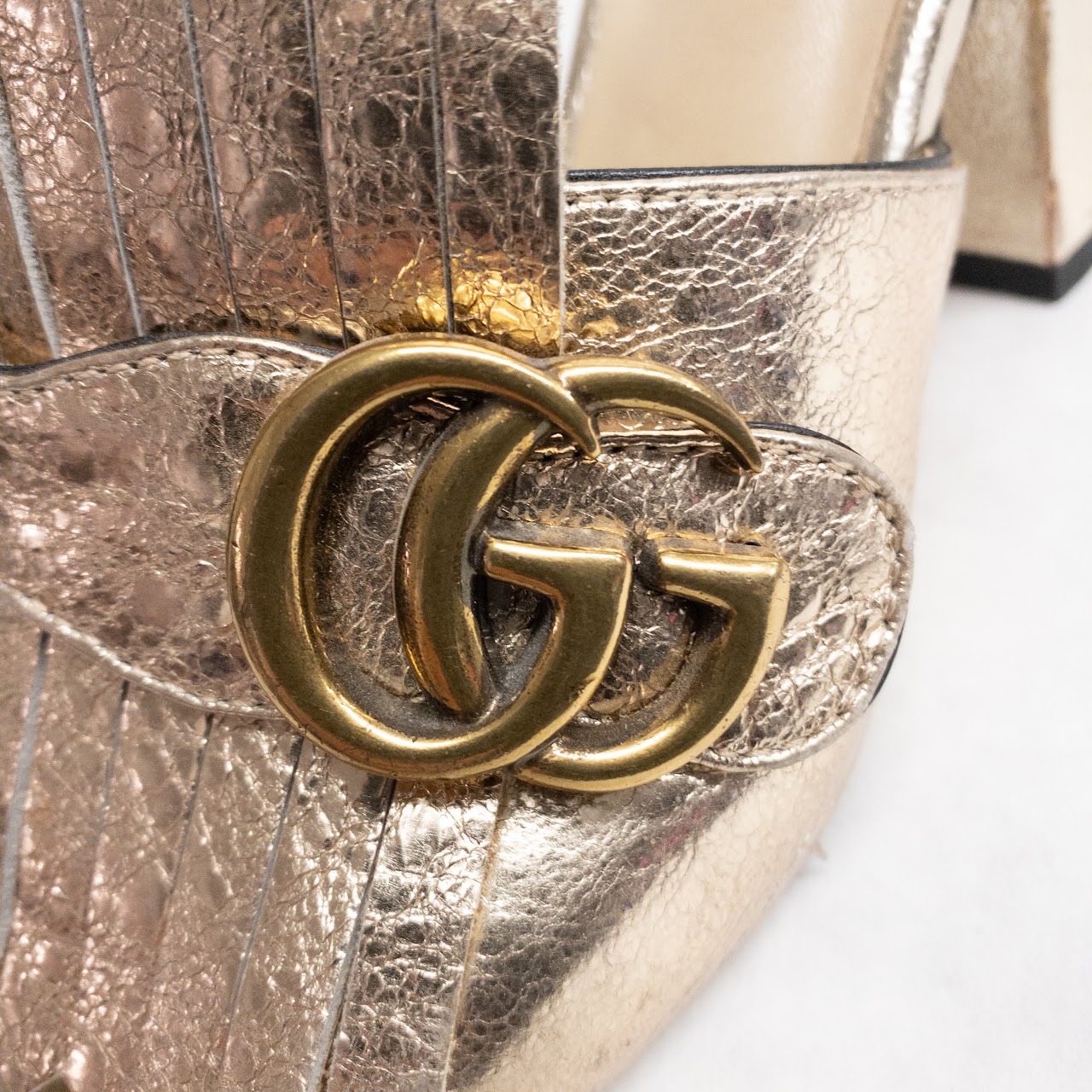 Gucci GG Metallic Sandals