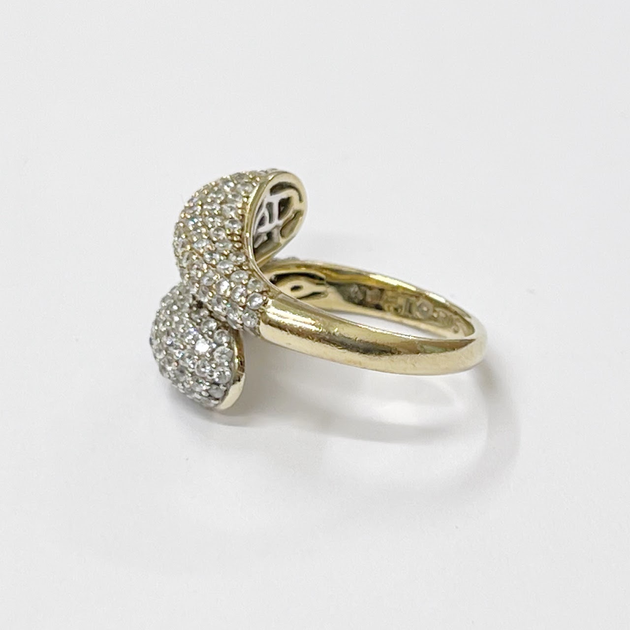 Suzy Levian Sterling Silver Vermeil and Crystal Pavé' Ring