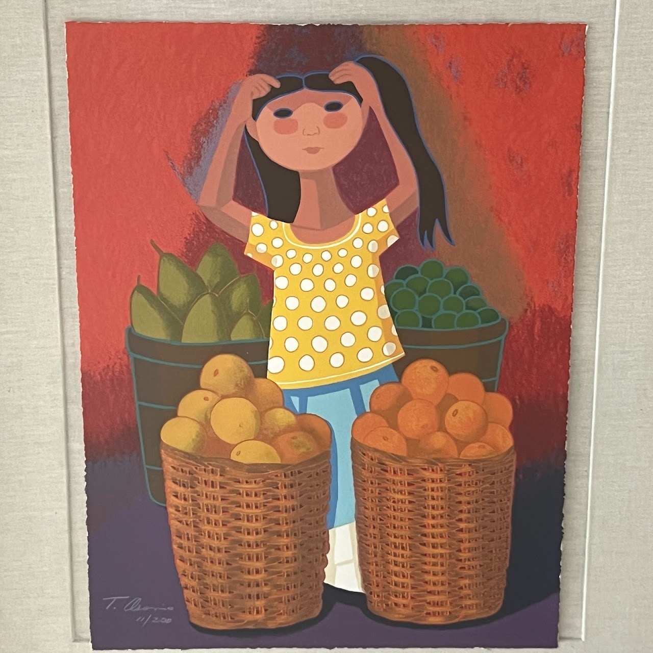 Trinidad Osorio 'Fruit Market II' Signed Serigraph