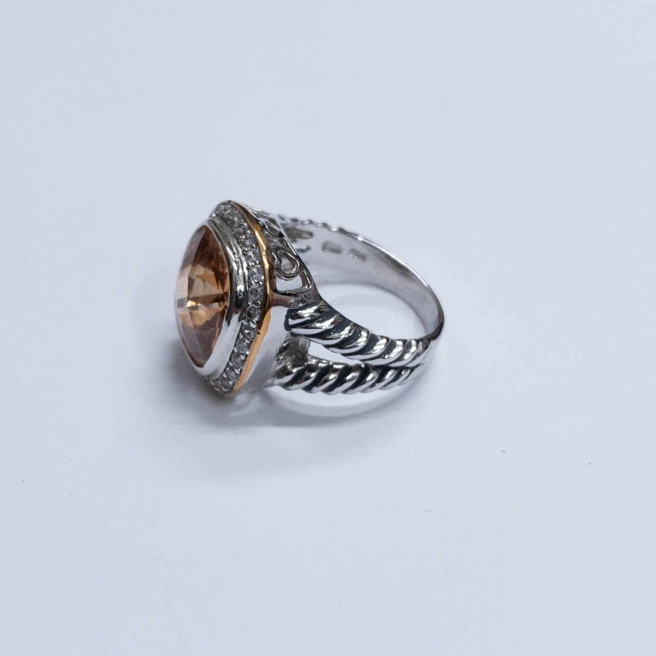 14K Gold and Sterling Silver Cocktail Ring