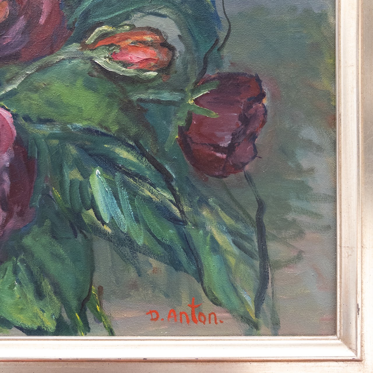 D. Anton Signed Close-Up Floral Still Life