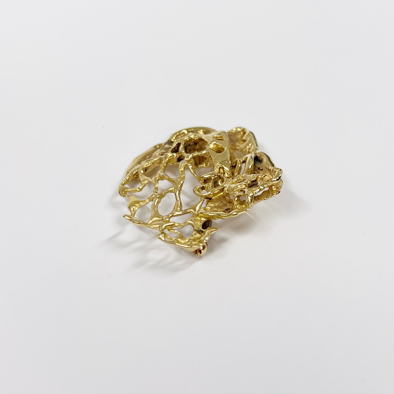 14K Gold Openwork Brooch