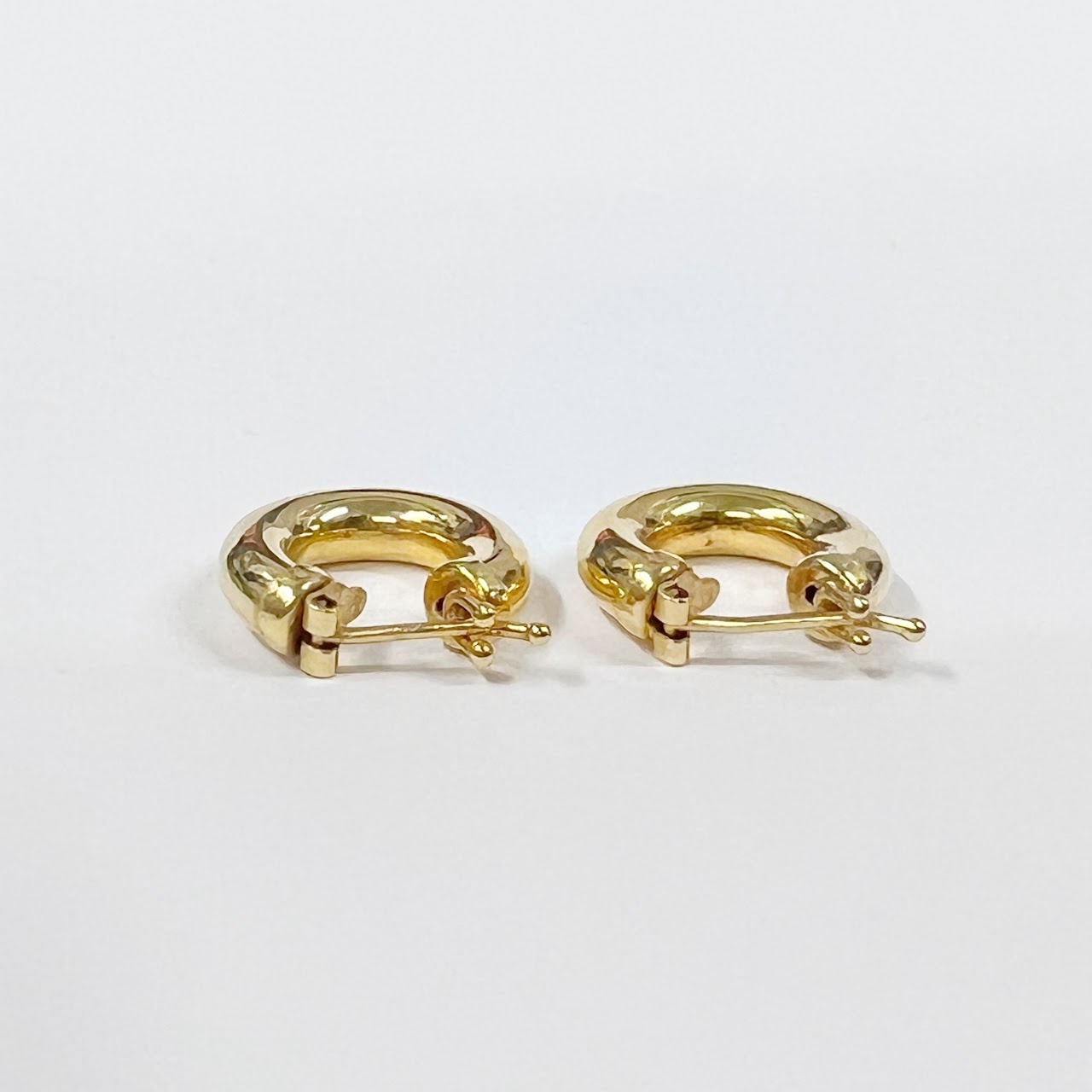 14K Gold Tubular Hoop Earrings