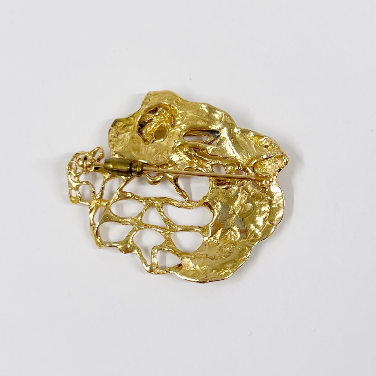 14K Gold Openwork Brooch