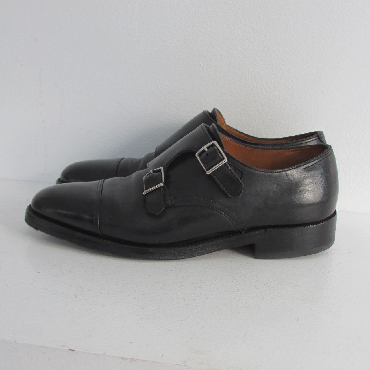 John Lobb Black Buckle Monkstrap Shoes