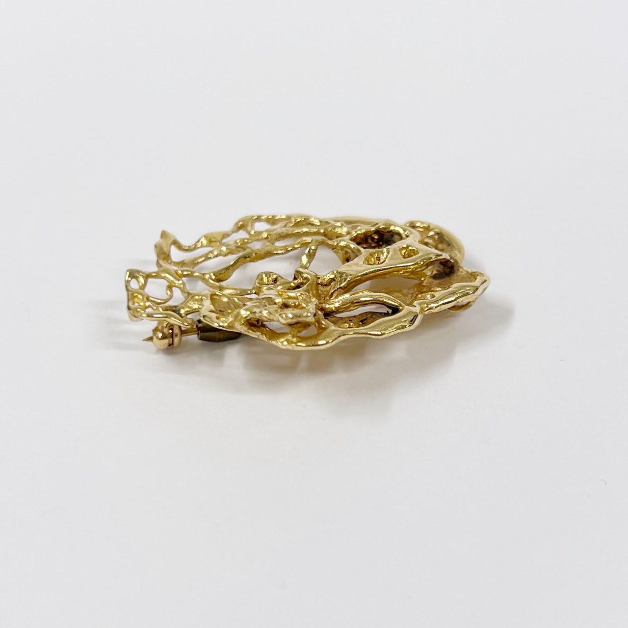 14K Gold Openwork Brooch