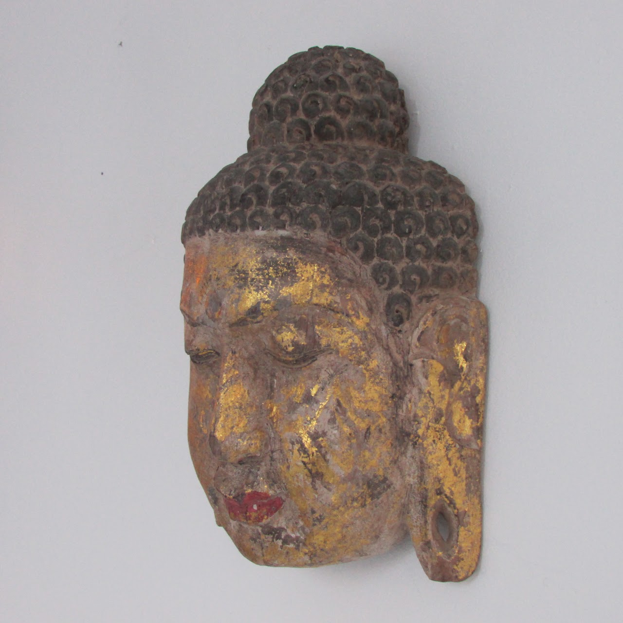 Carved Wood Buddha Head