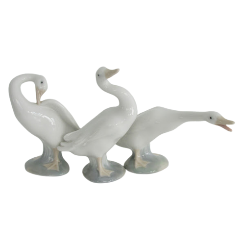 Lladró Goose Figurine Trio