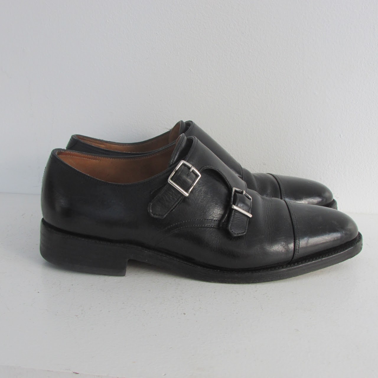 John Lobb Black Buckle Monkstrap Shoes