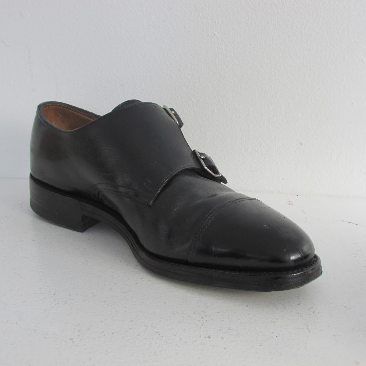 John Lobb Black Buckle Monkstrap Shoes