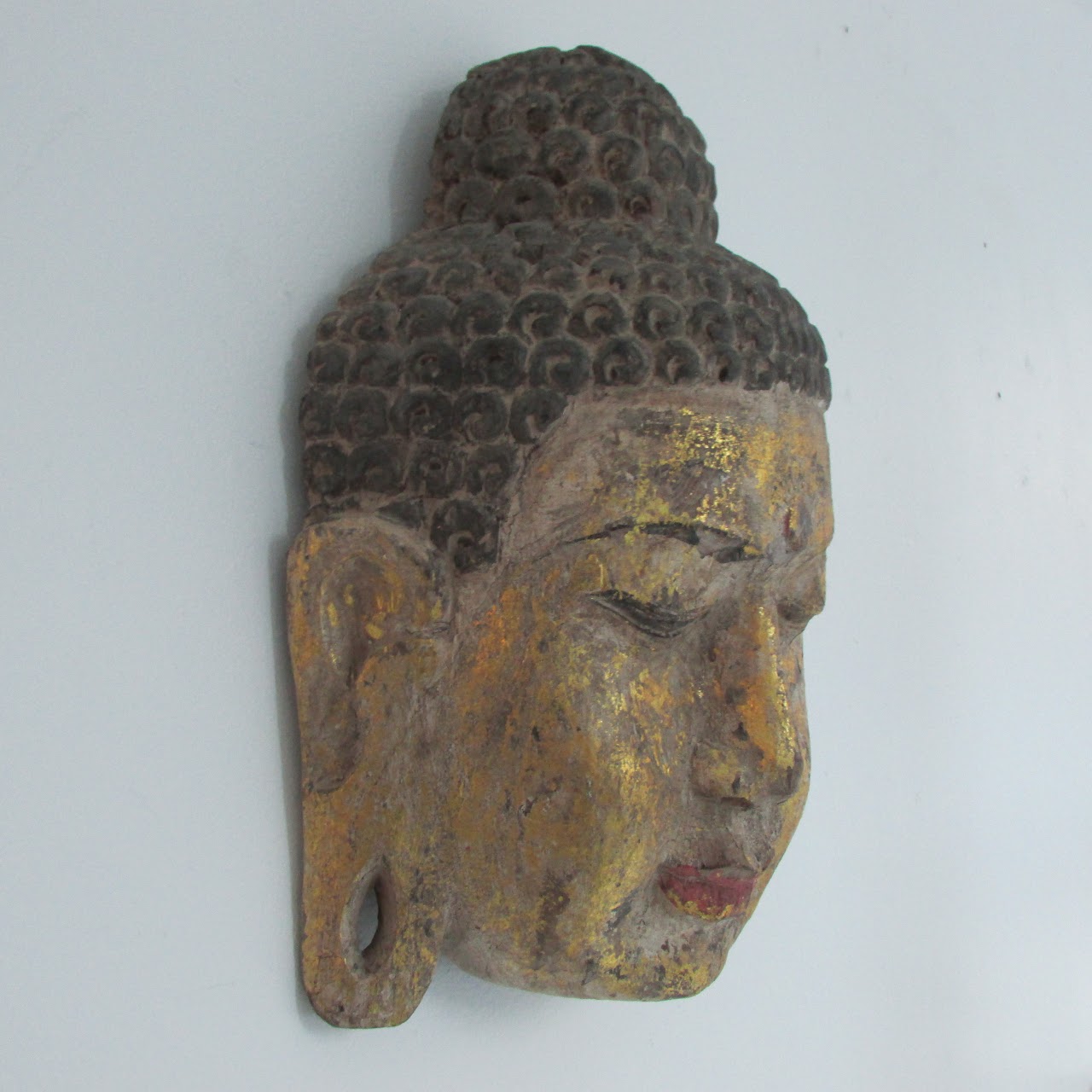 Carved Wood Buddha Head