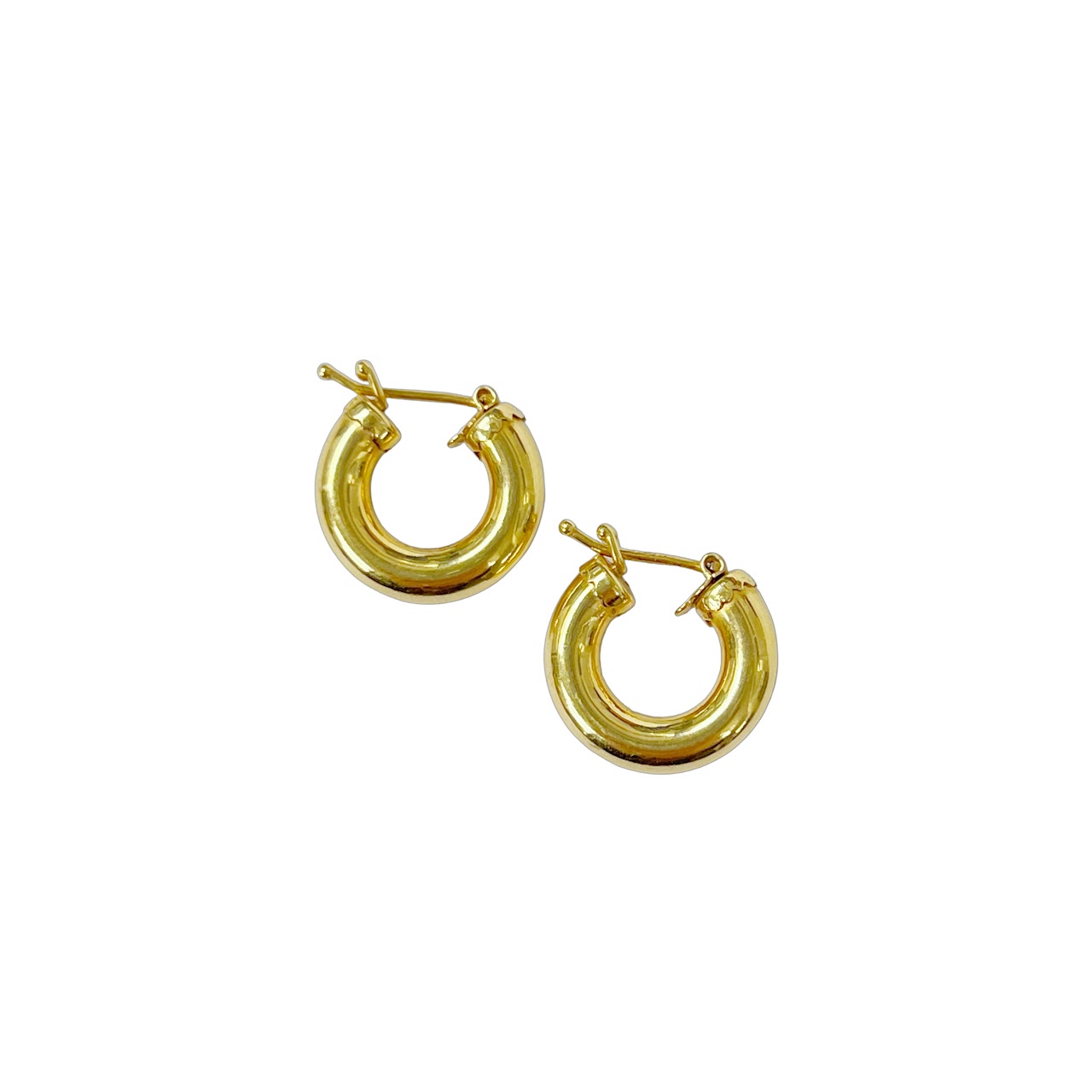 14K Gold Tubular Hoop Earrings