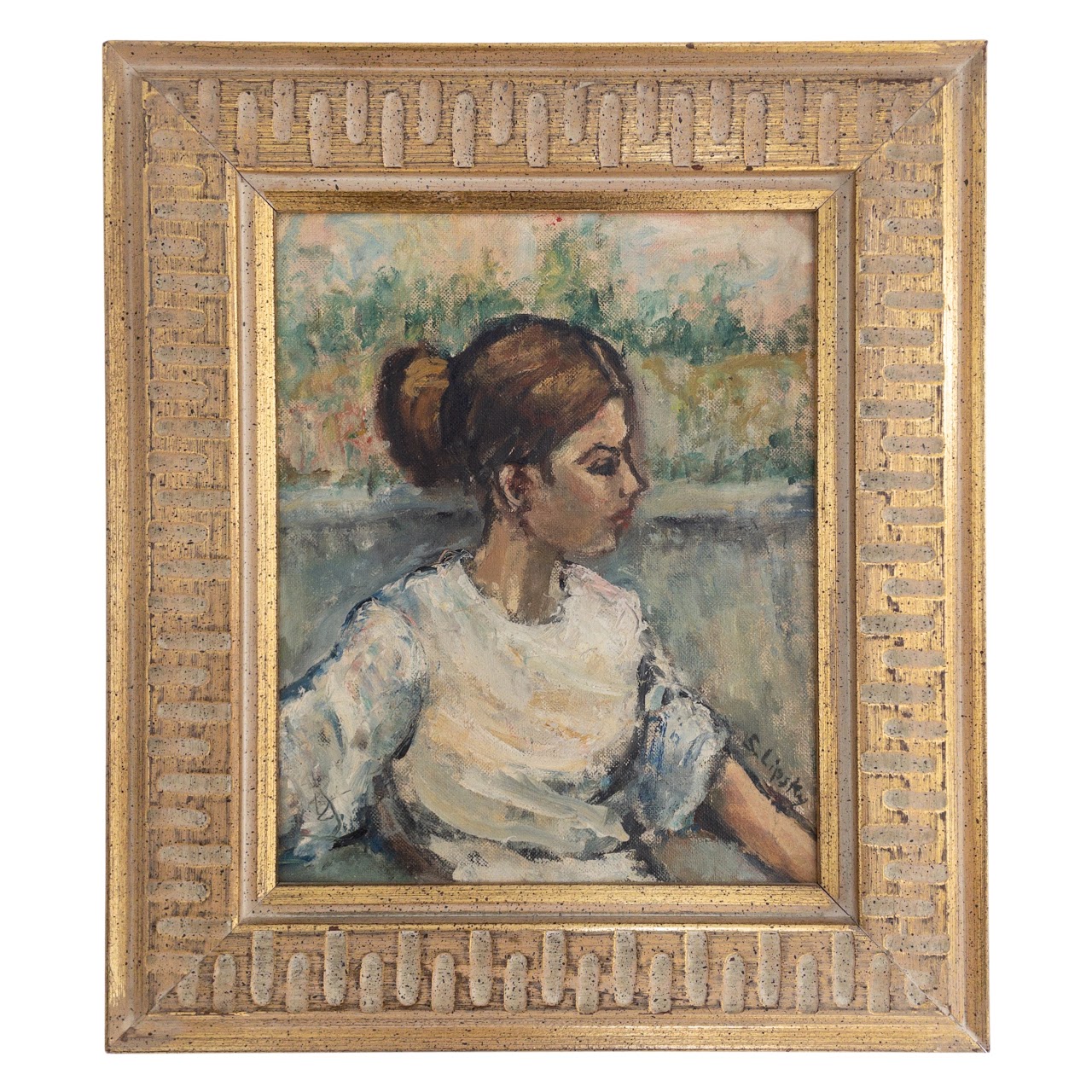 Lipsky Signed Portrait of a Young Woman