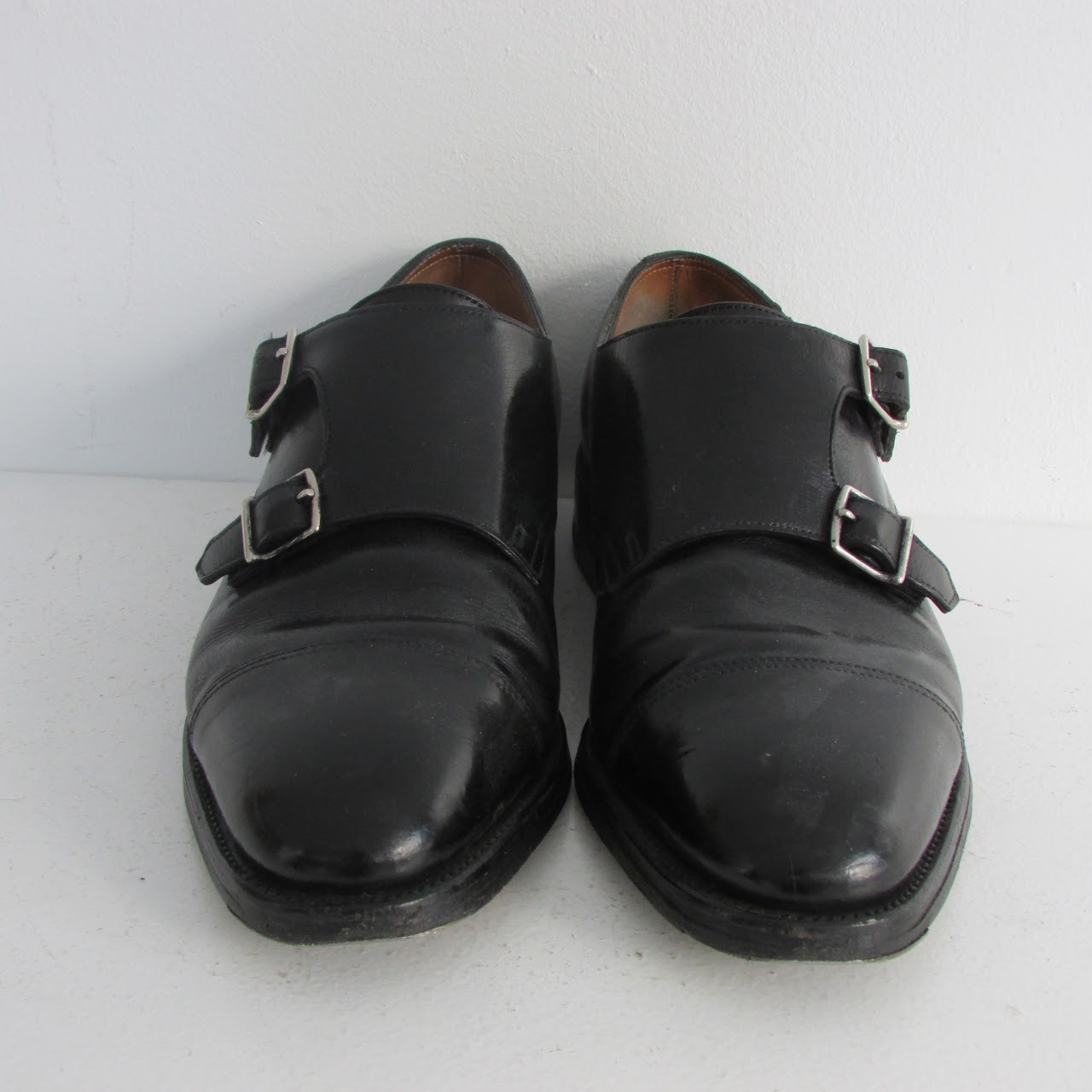 John Lobb Black Buckle Monkstrap Shoes