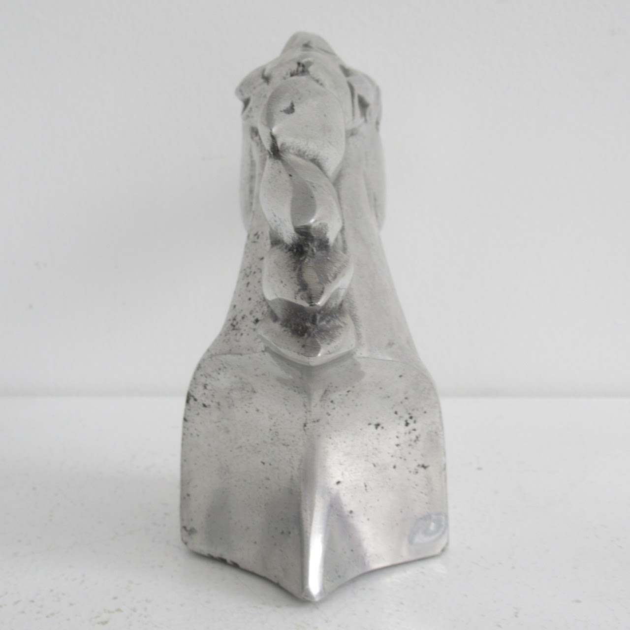 Cast Metal Signed Horse Head Sculpture