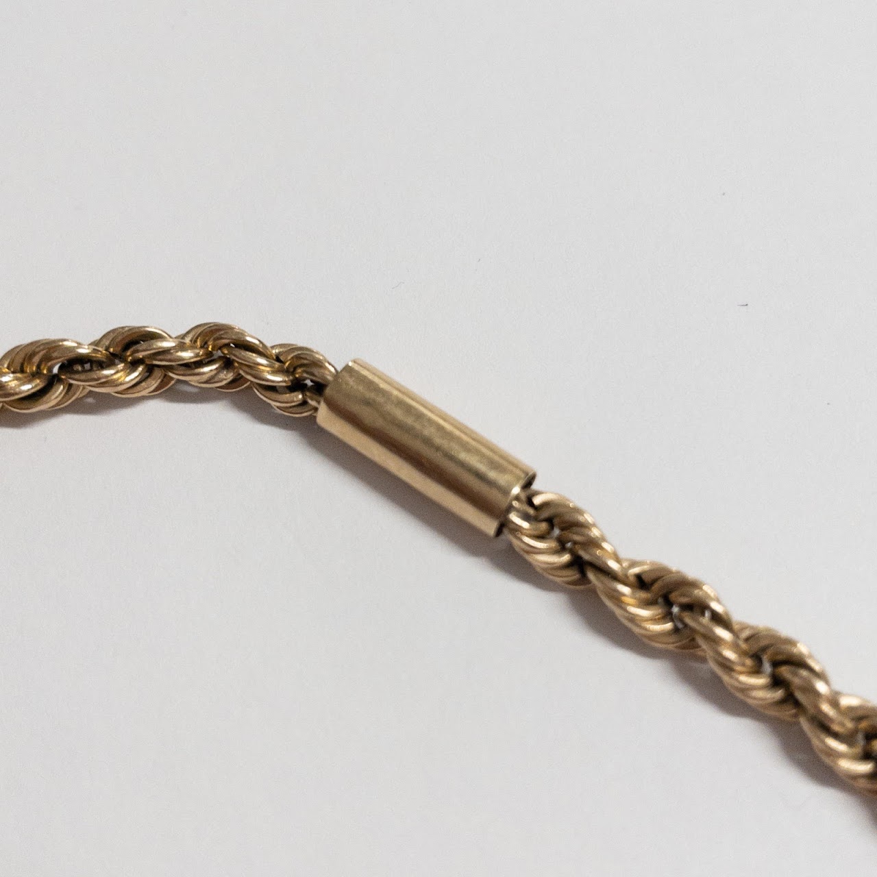 14K Gold Braided Station Bracelet