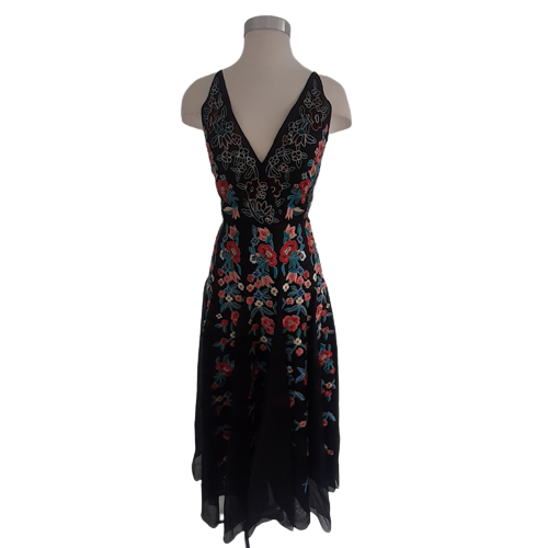 Dennis Basso Embroidered Floral Gown