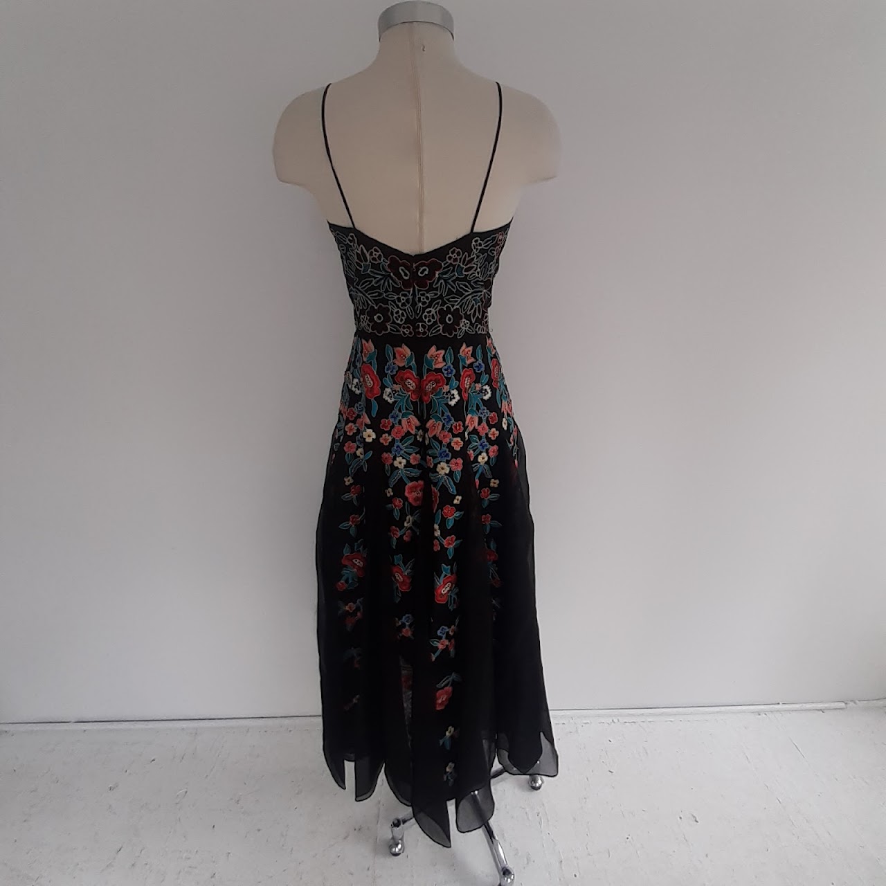 Dennis Basso Embroidered Floral Gown