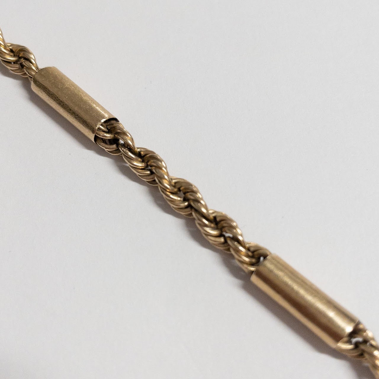 14K Gold Braided Station Bracelet