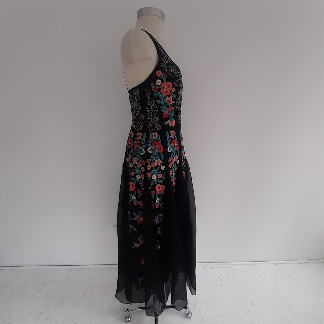 Dennis Basso Embroidered Floral Gown