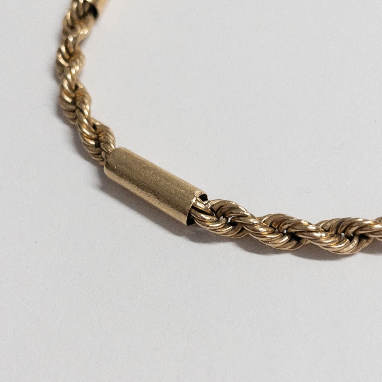 14K Gold Braided Station Bracelet