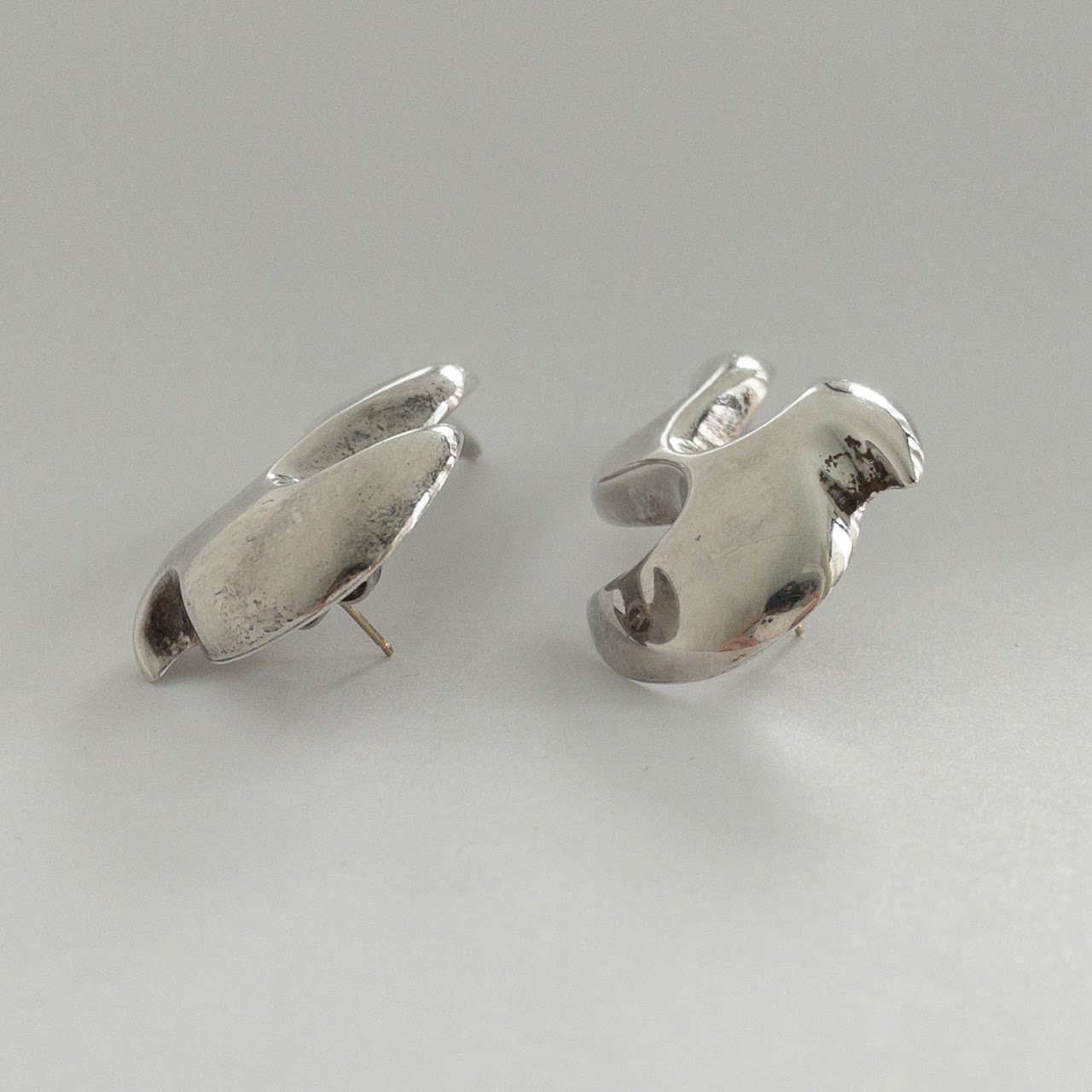 Sterling Silver Modernist Earrings