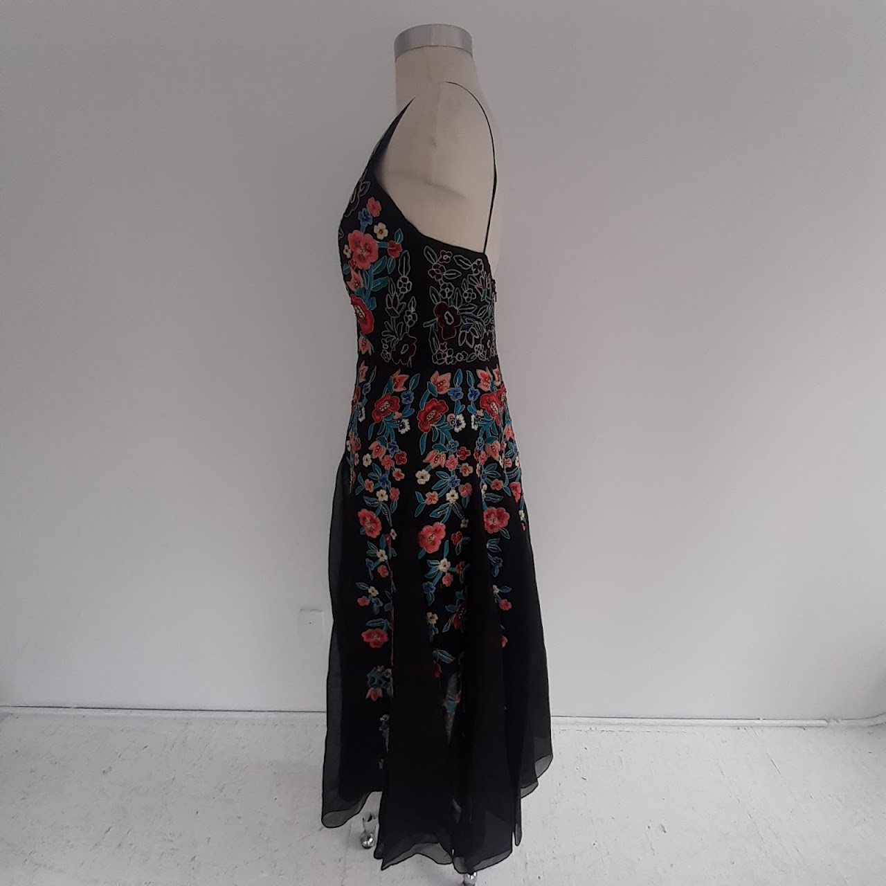 Dennis Basso Embroidered Floral Gown