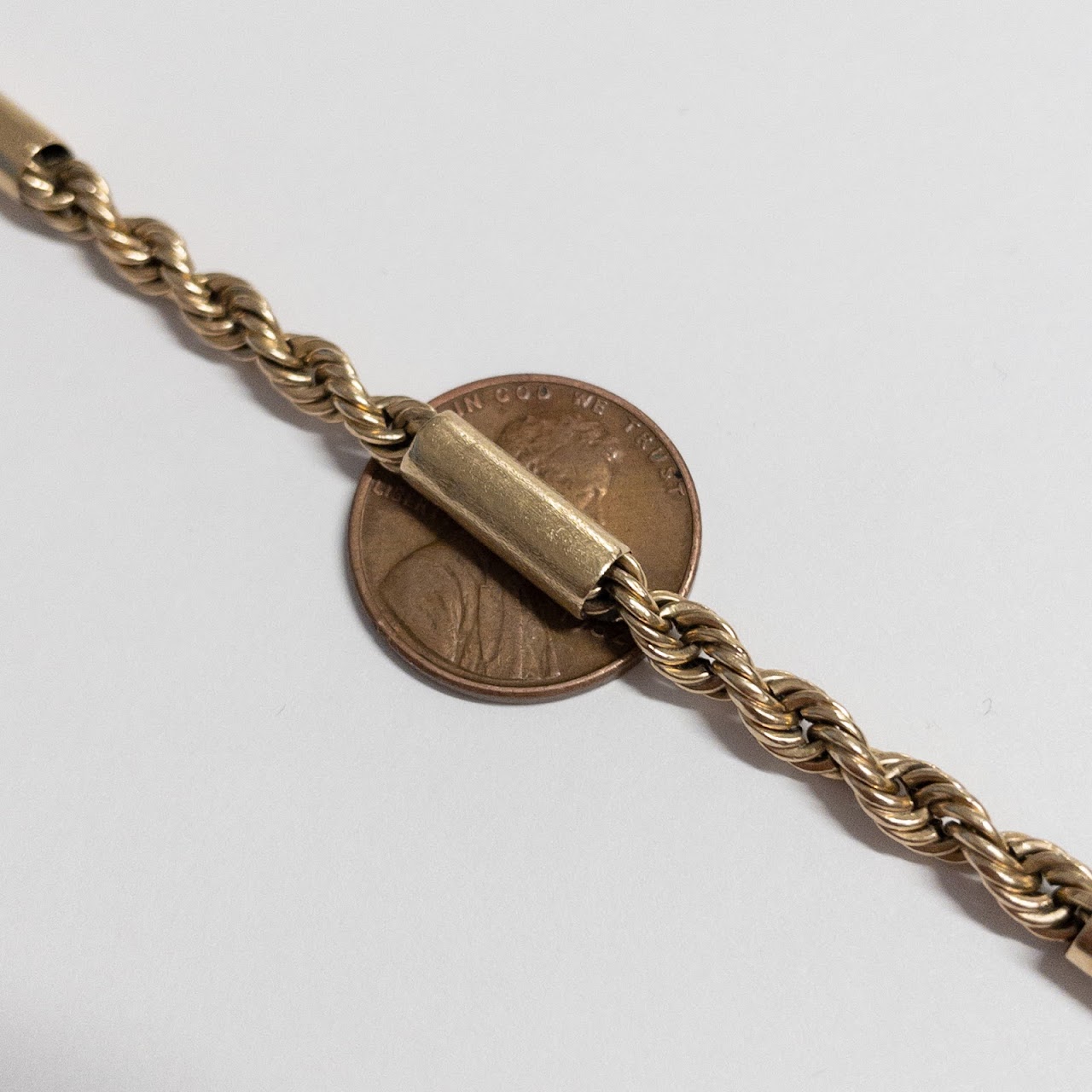 14K Gold Braided Station Bracelet