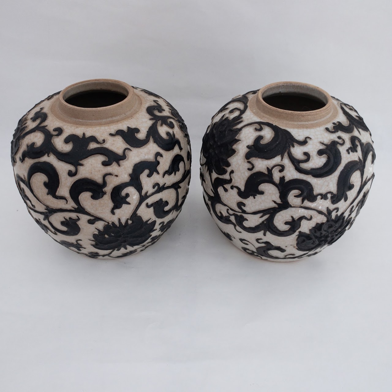 Porcelain Floral Jar Pair