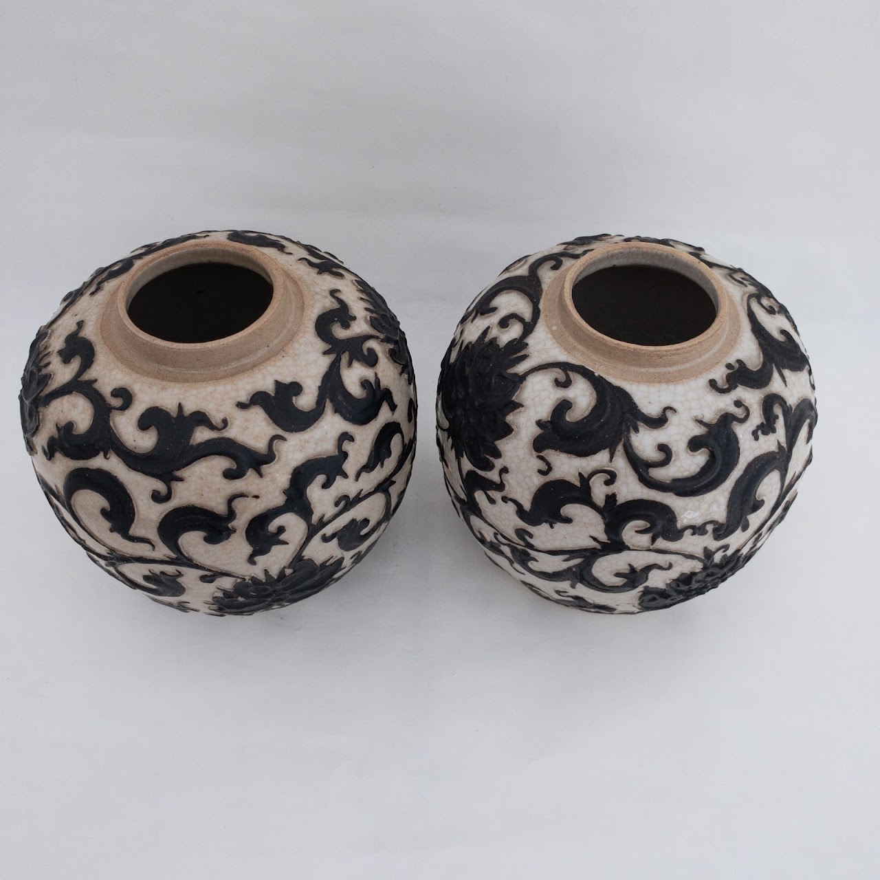 Porcelain Floral Jar Pair