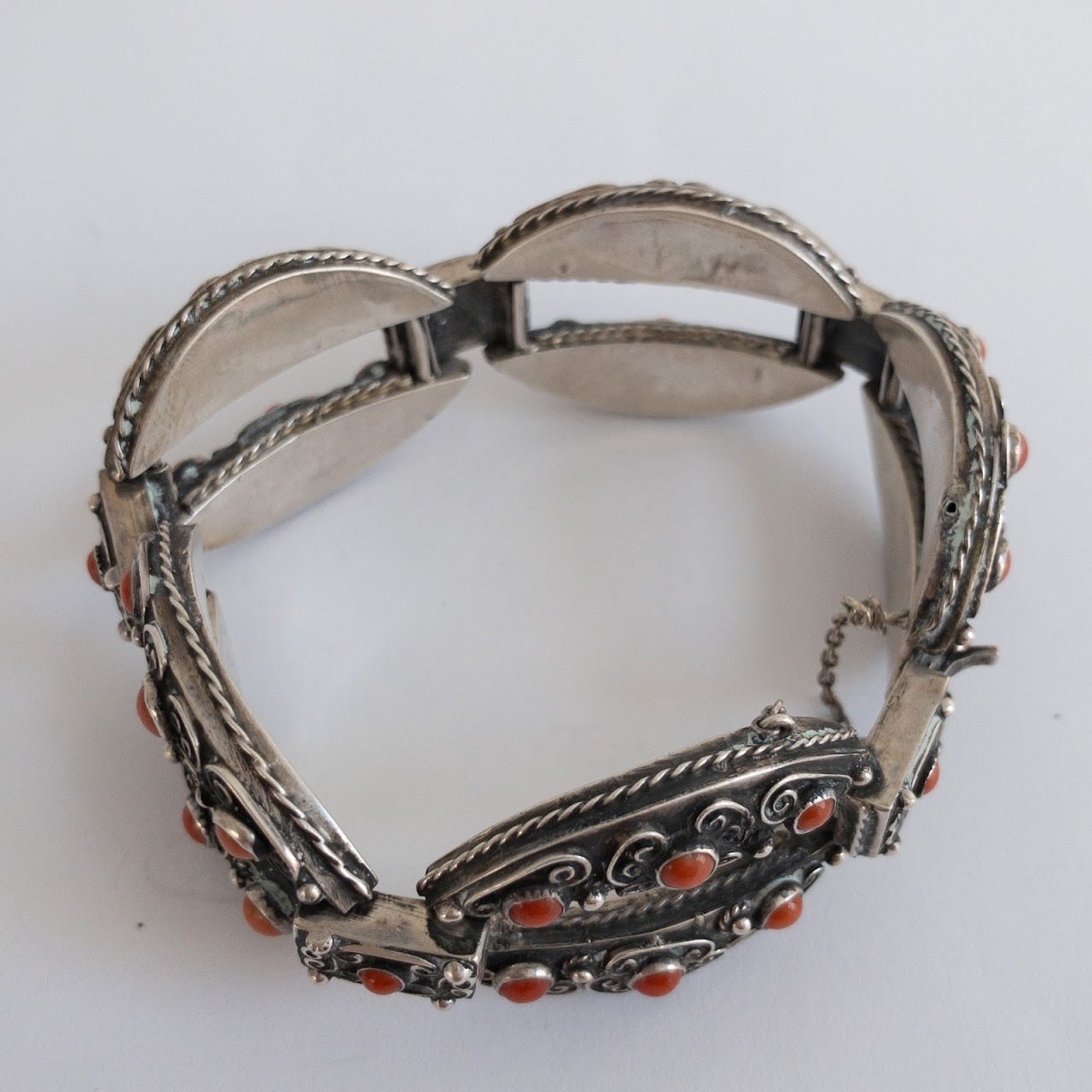 800 Silver & Coral Bracelet