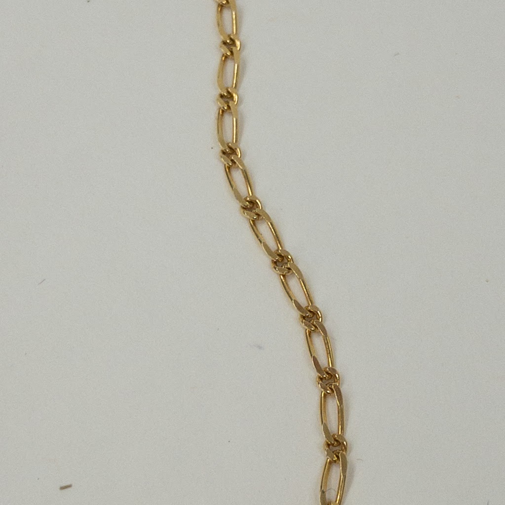 14K Gold Fancy Link Chain & Heart Pendant