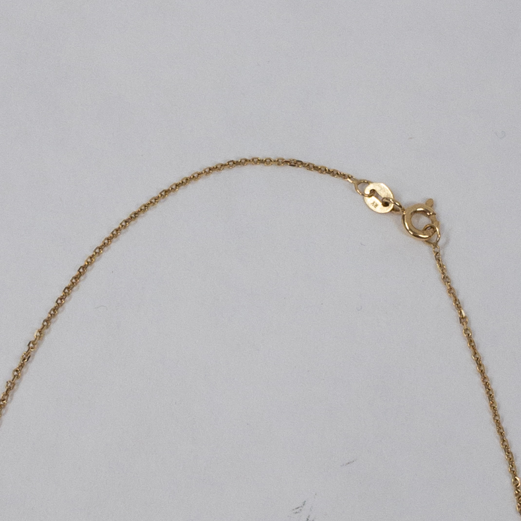 14k Gold and Multi Stone Station Pendant Necklace