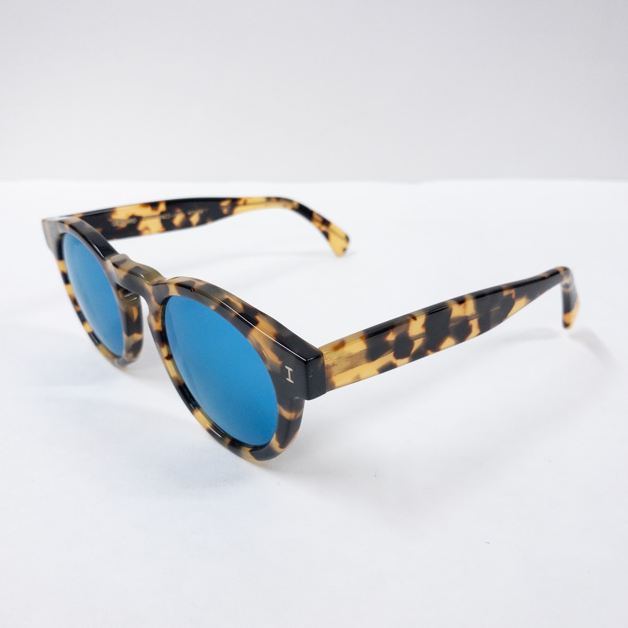 Illesteva Leonard Tortoise and Blue Mirror Sunglasses