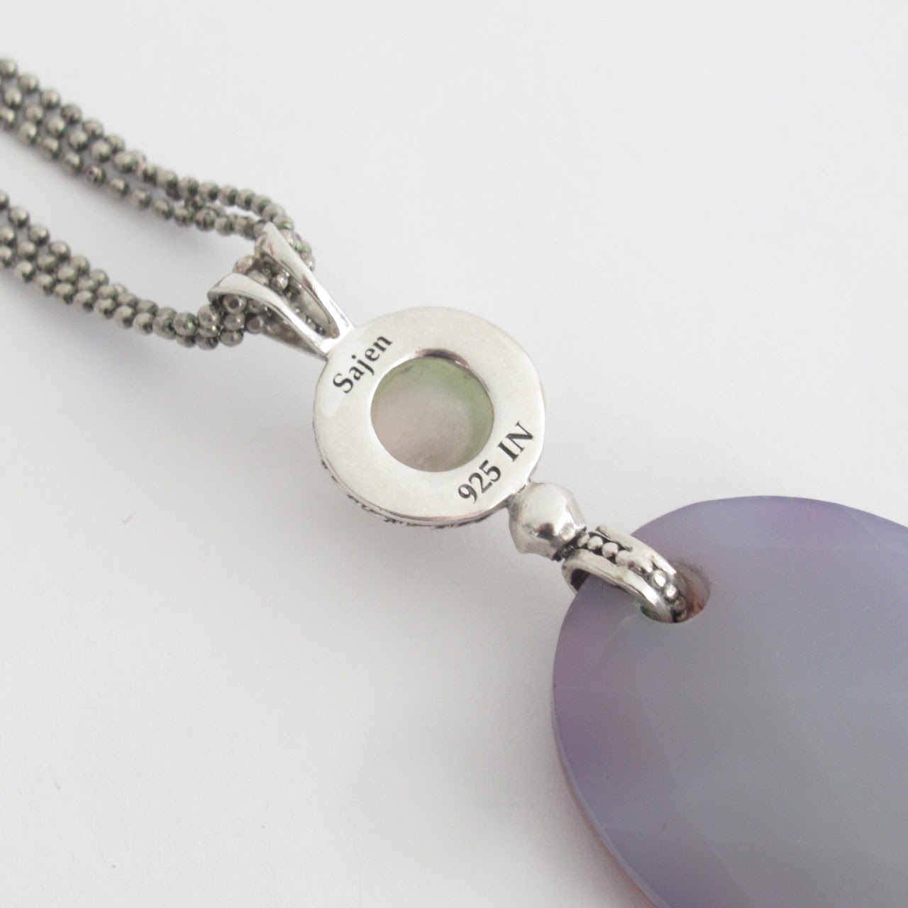 Sterling Silver & Pink Quartz Pendant Necklace