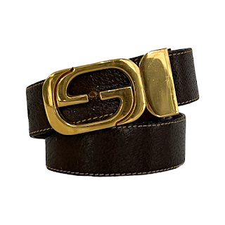 Gucci Vintage GG Buckle Leather Belt