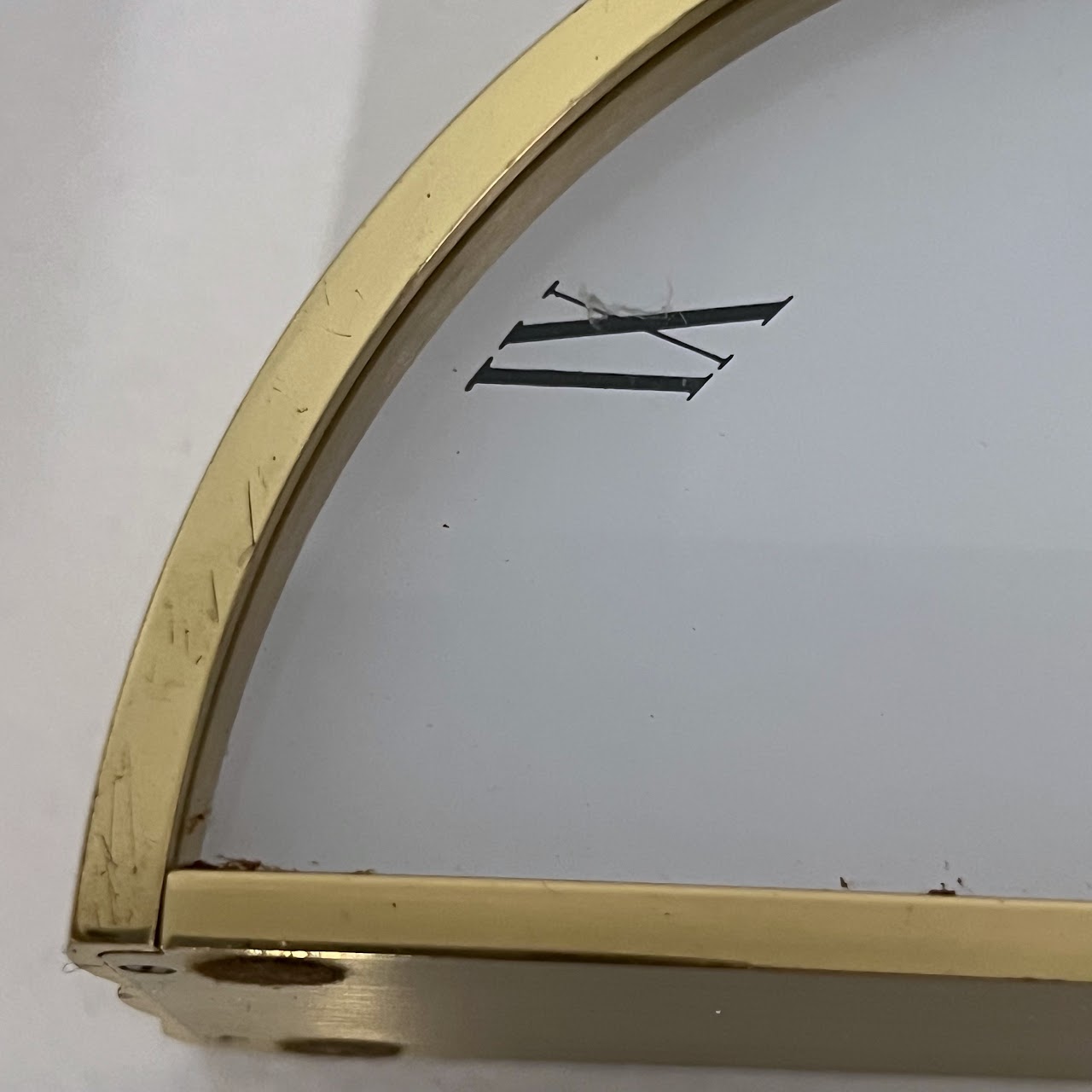 Tiffany & Co. Brass Half Moon Mantel Clock
