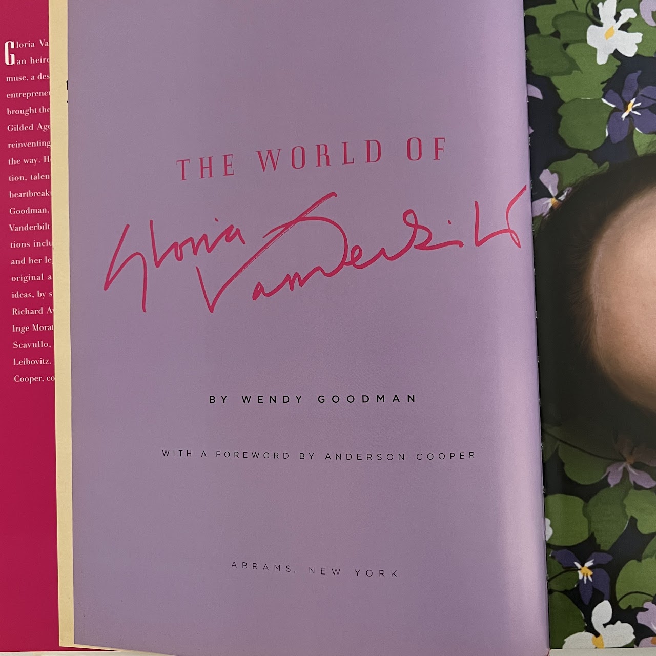 Gloria Vanderbilt and Wendy Goodman Signed 'The World of Gloria Vanderbilt' First Edition