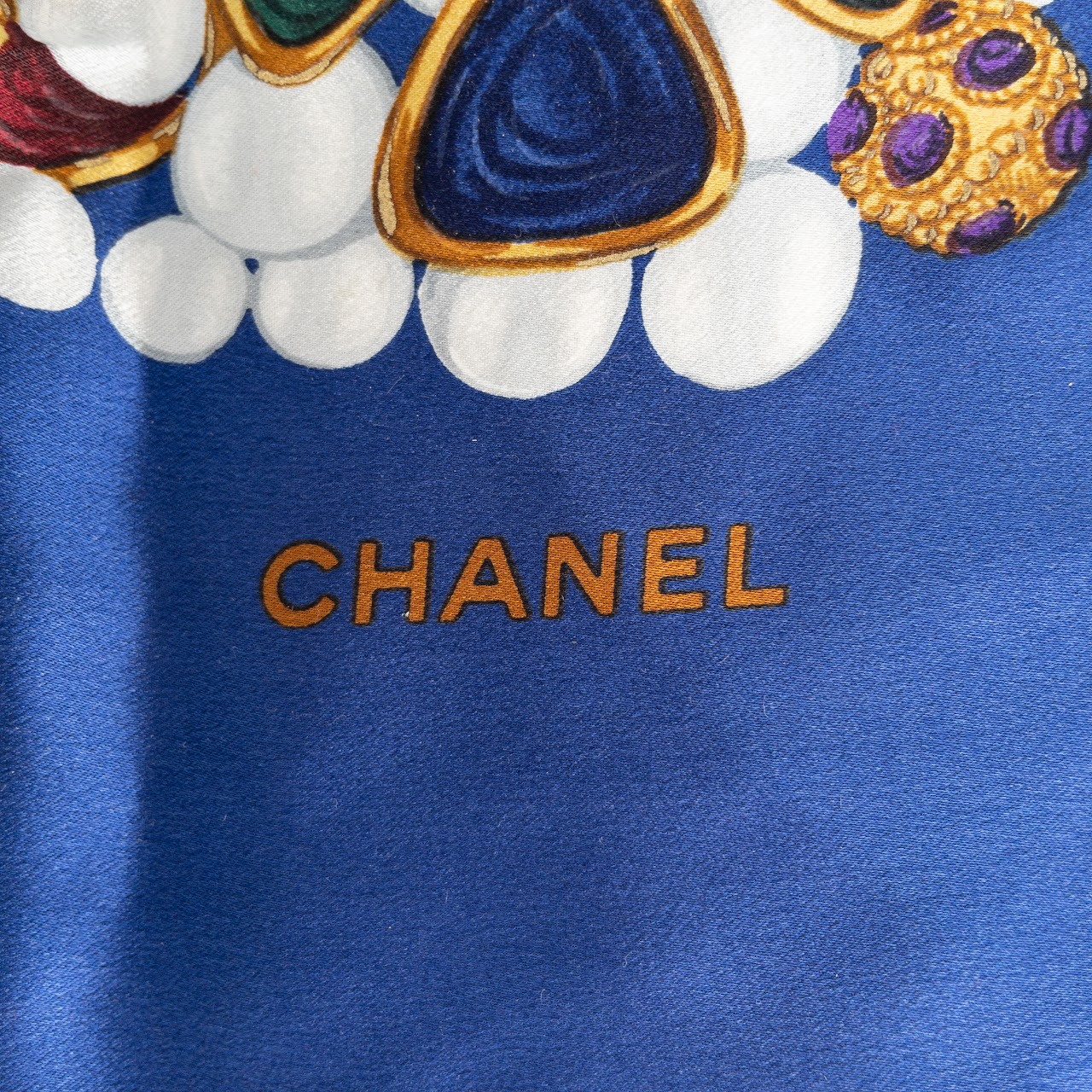 Chanel Costume Jewelry Patterned Scarf