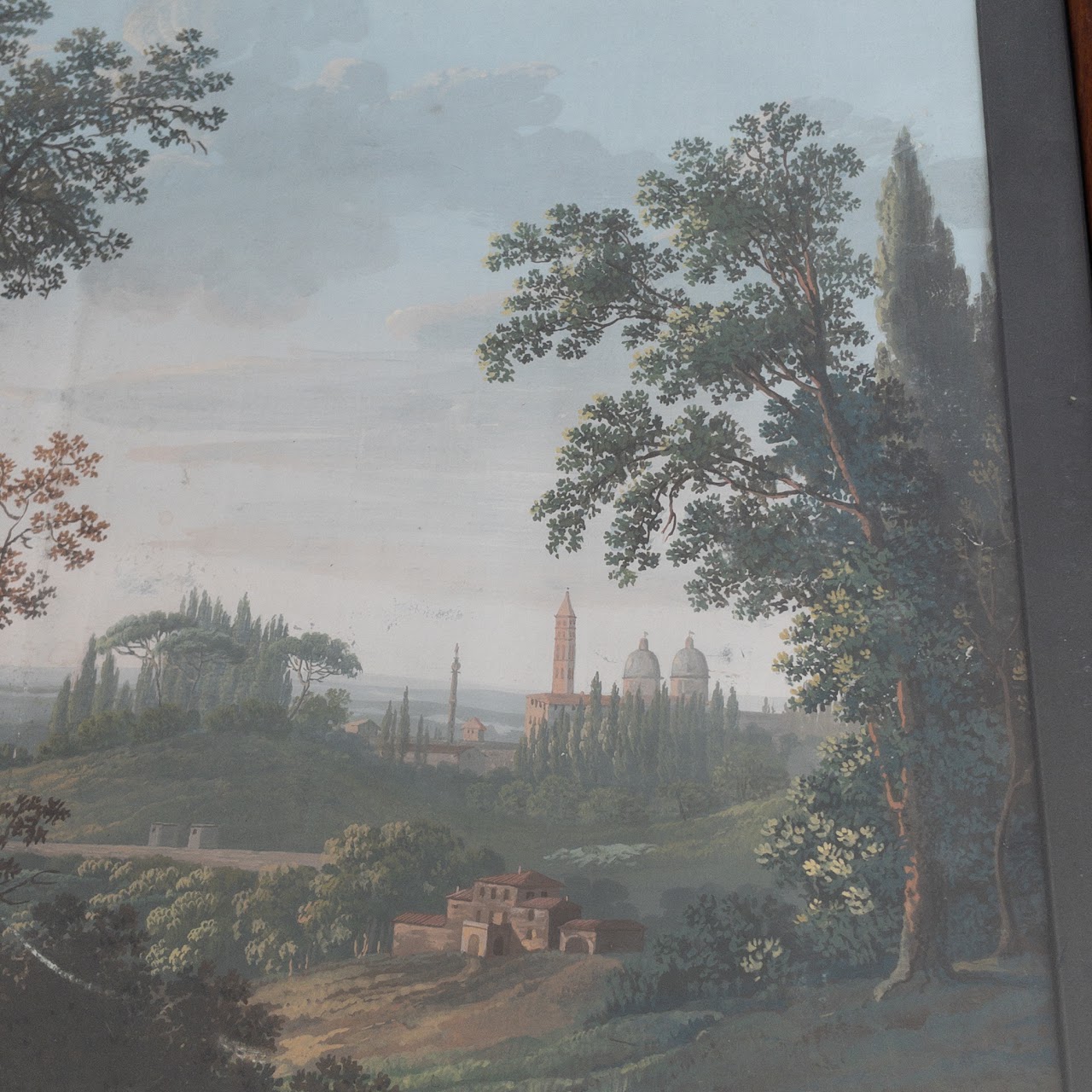 19th C. Antique Rafo Trifari Signed Italian Landscape Painting 1