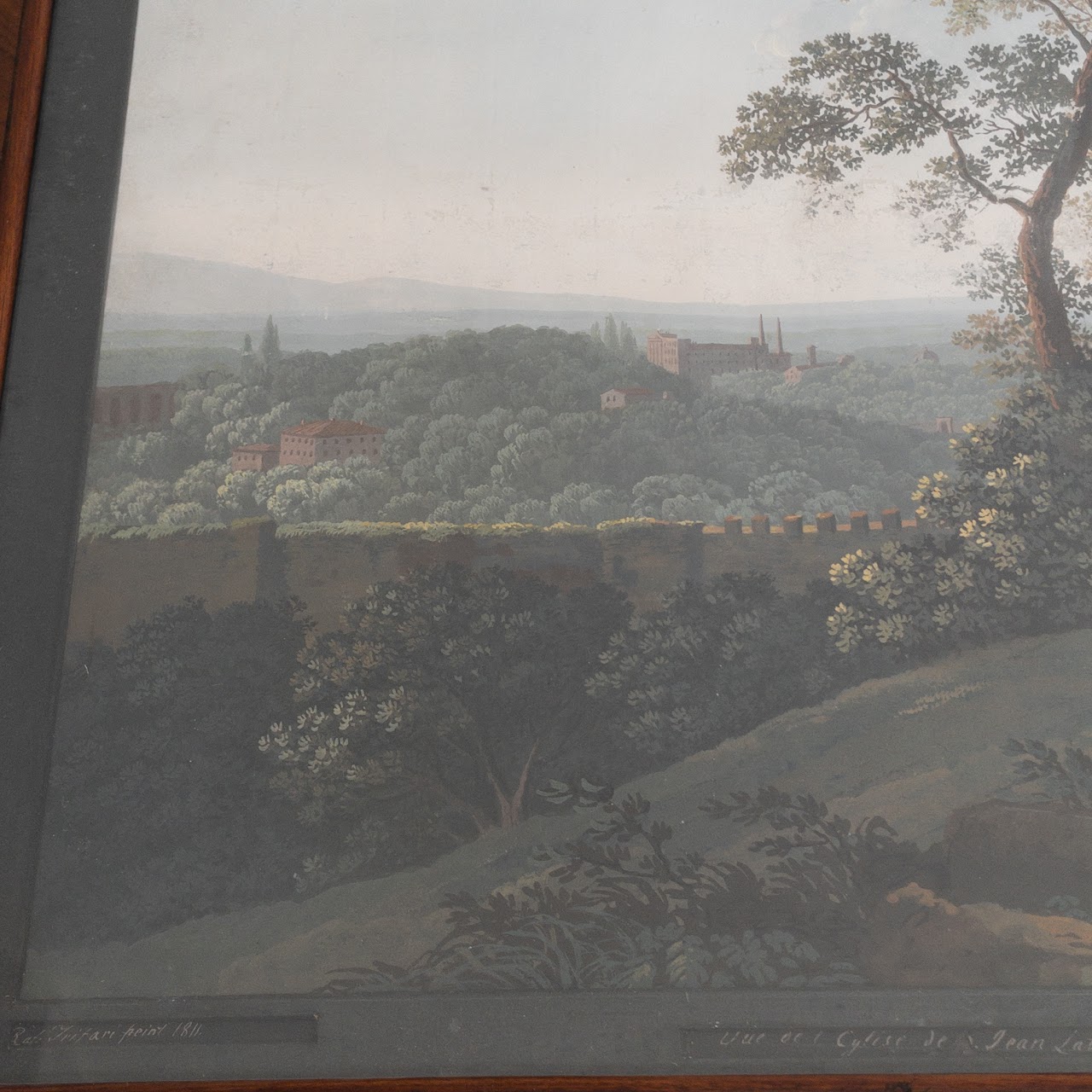 19th C. Antique Rafo Trifari Signed Italian Landscape Painting 1