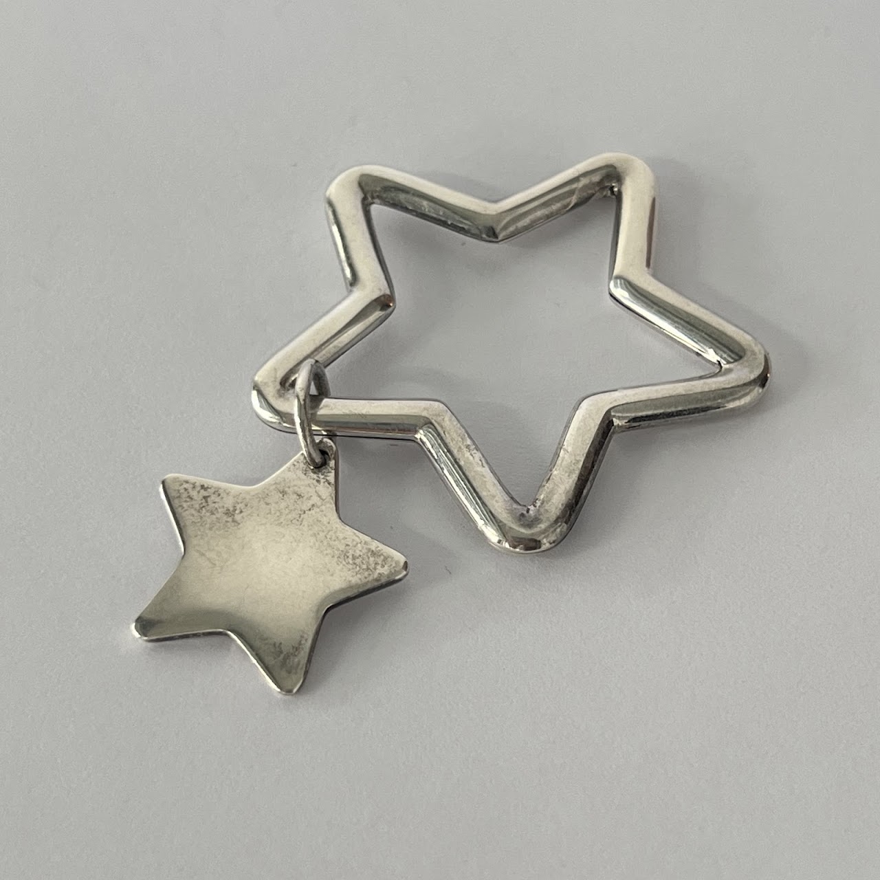 Tiffany & Co. Sterling Silver Double Star Keychain