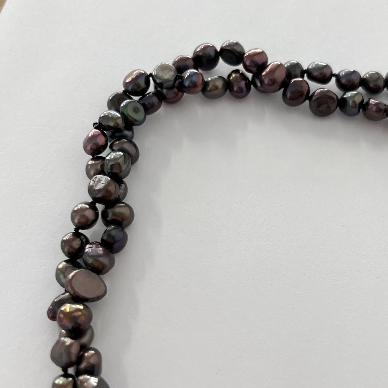Freshwater Baroque Black Multicolor Pearl Strand Necklace