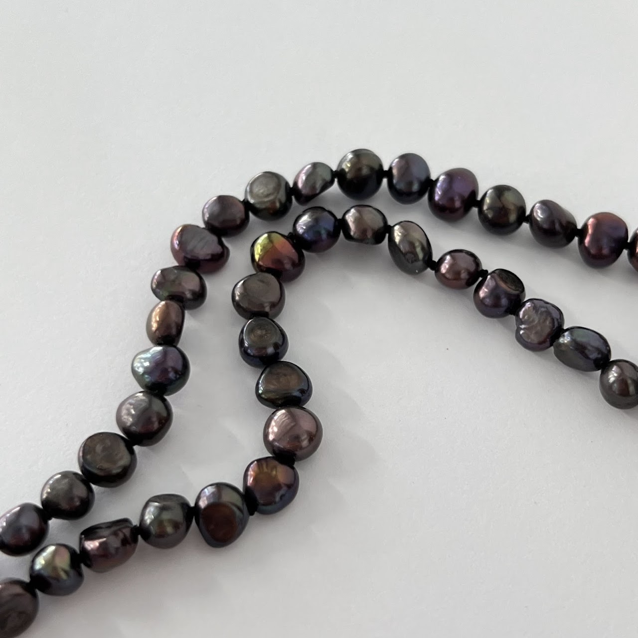 Freshwater Baroque Black Multicolor Pearl Strand Necklace