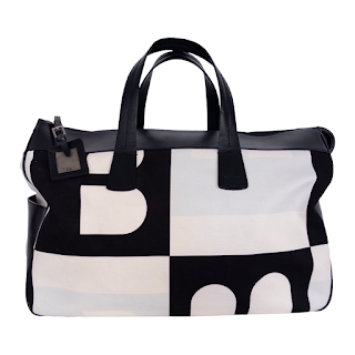 Bally Black and White Duffel Bag