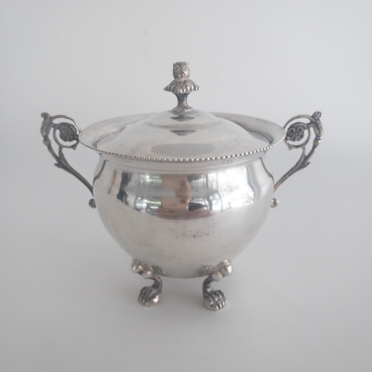 800 Silver Antique Footed Sugar Bowl