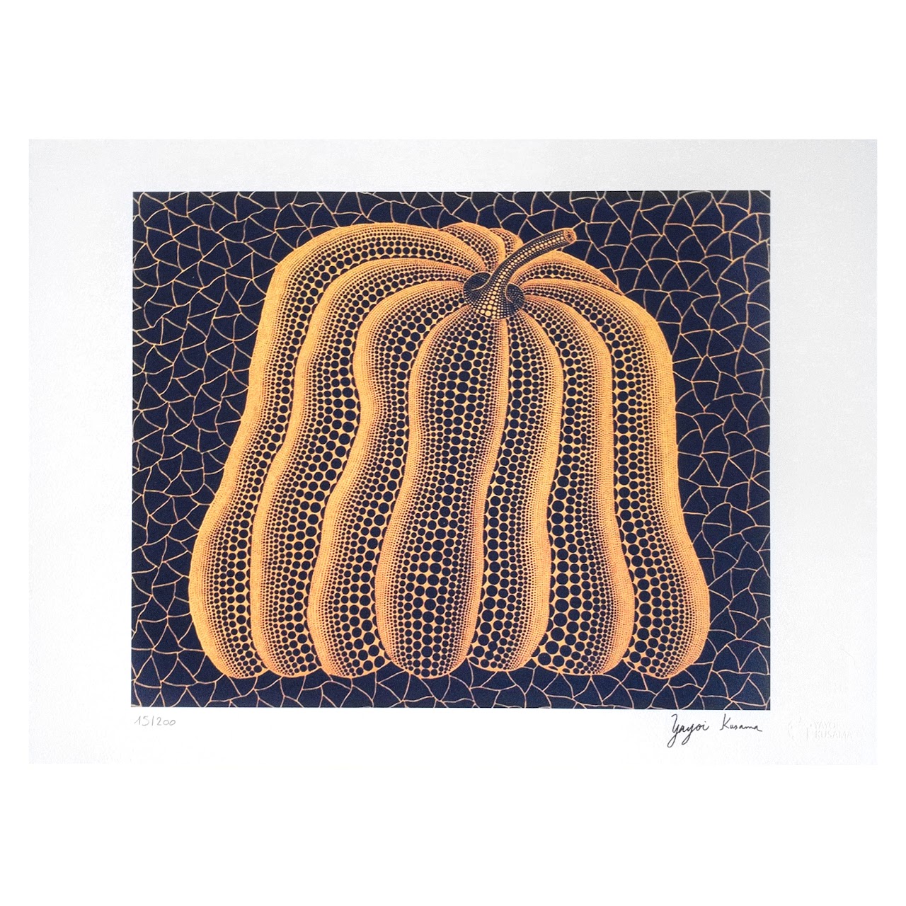 Yayoi Kusuma 'Pumpkin (with Background)' Limited Edition Offset Lithograph