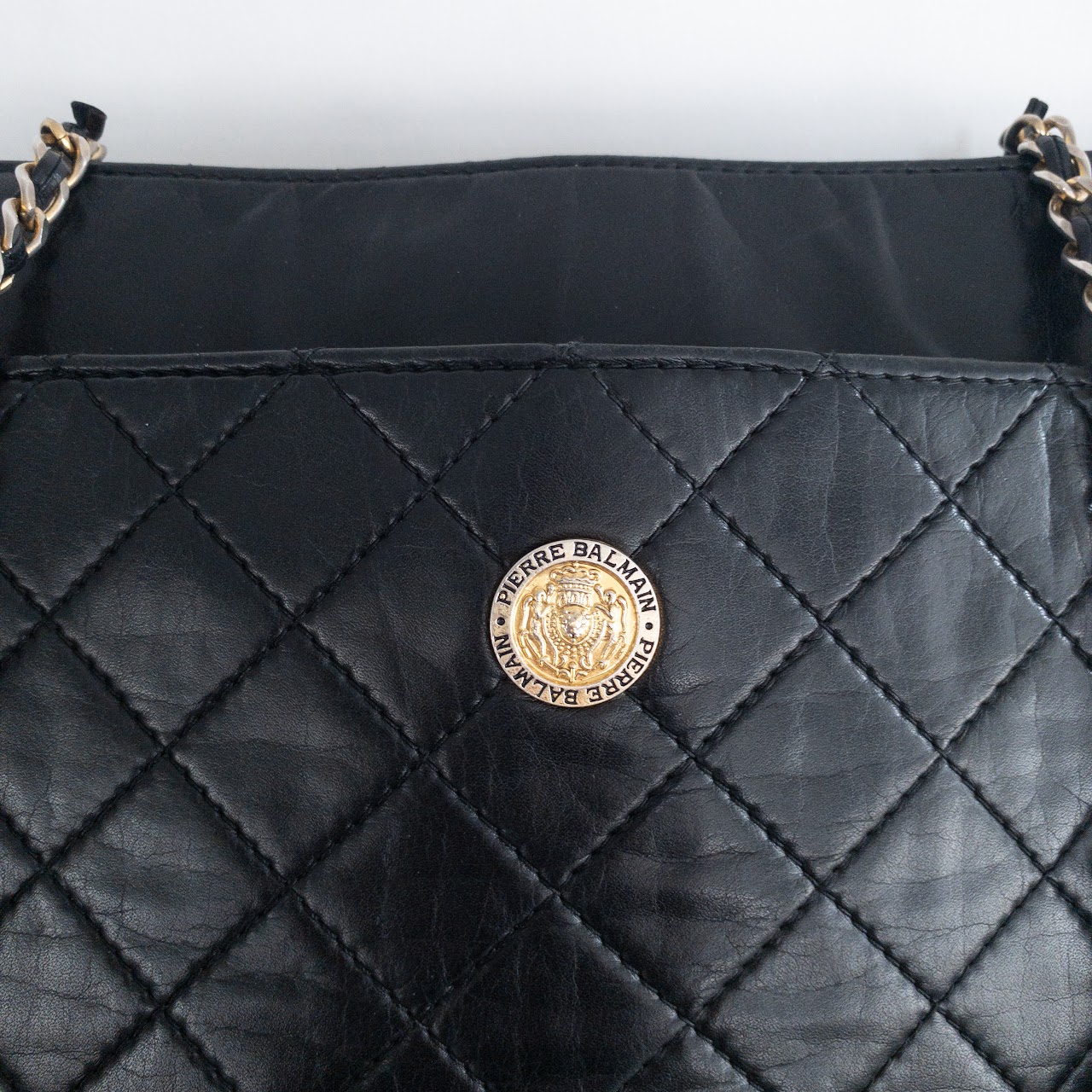 Pierre Balmain Vintage Quilted Leather Shoulder Bag