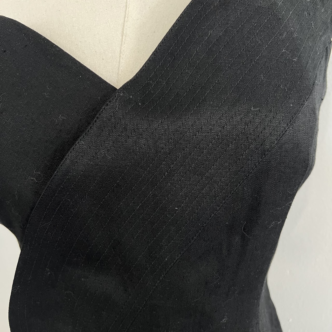 Gianni Versace Couture Black Linen Cocktail Dress