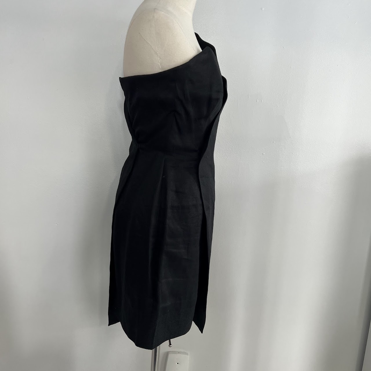 Gianni Versace Couture Black Linen Cocktail Dress